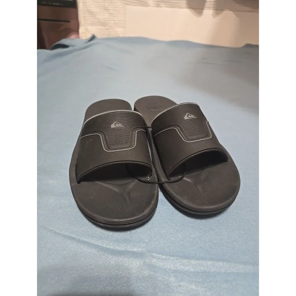 Quiksilver Hydrobound Slide Sandals Men’s Size 11 Black Comfort Slides NWT